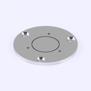 Self-closing lid base socket to Ø38 poles visible screws