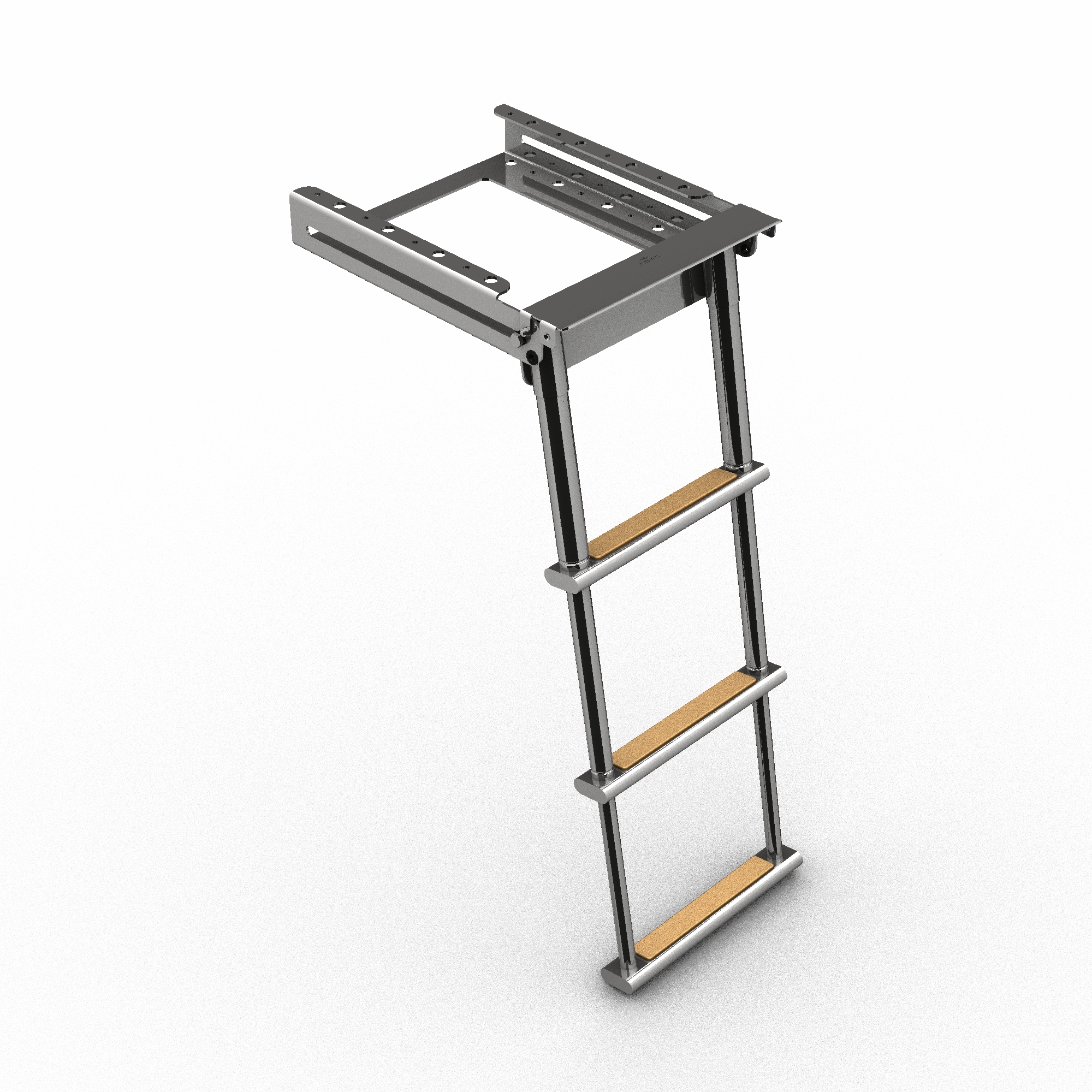 Scala Telescopica Per Barca A 4 Gradini - Acciaio Inox, Gradini Antiscivolo, Per Imbarco Sicuro Su Yacht E Piscine
